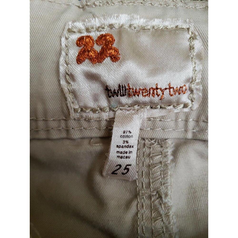 Twill Twenty Two Women's Wide Leg Pants size 25 beige cotton Blend (B3) - Picture 5 of 7